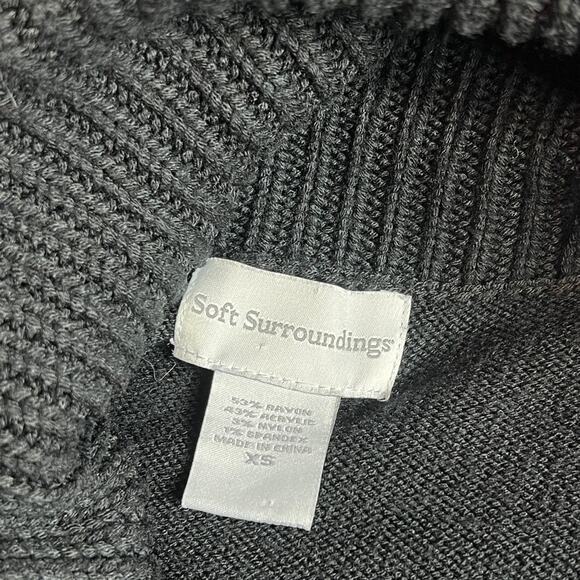 Soft Surroundings Black Fringe Cowl Neck Midi Sweater Dress Size XS - Picture 6 of 7